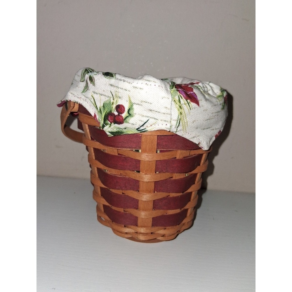 Longaberger 2007 Tree Trimming Peppermint Stripe Basket Complete Liner Protector